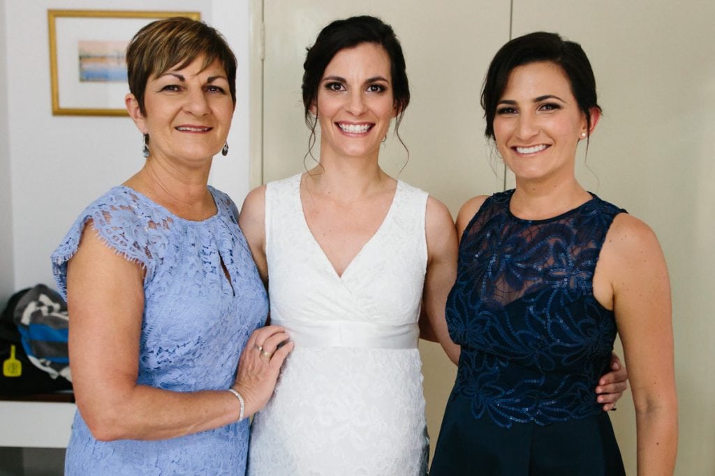 bride with mother and sister at Habitat Resort