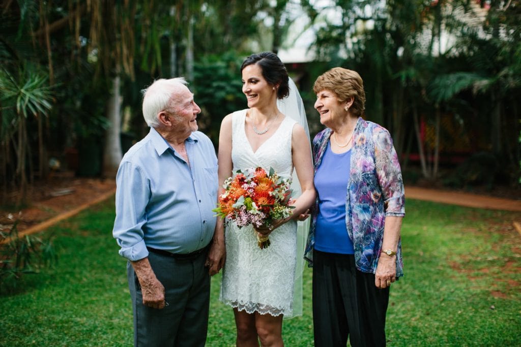 Bride with her grandparents