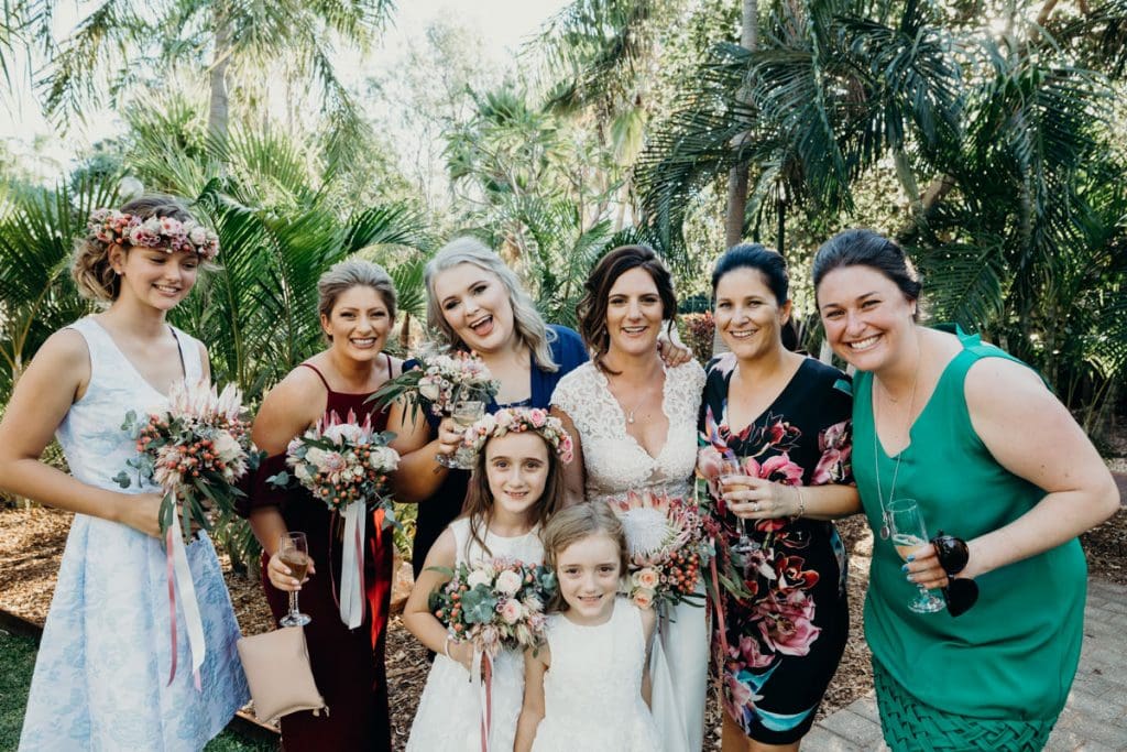 group photo of bride and her girlfriends 