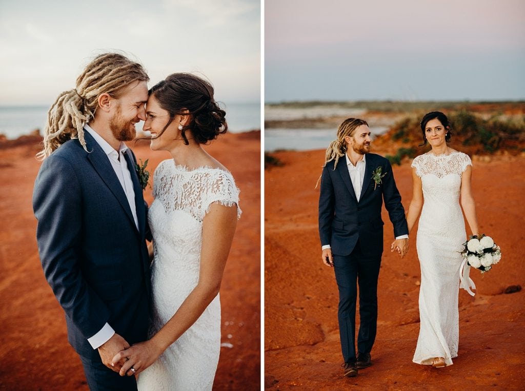 Cable Beach wedding couple at Gantheaume Point