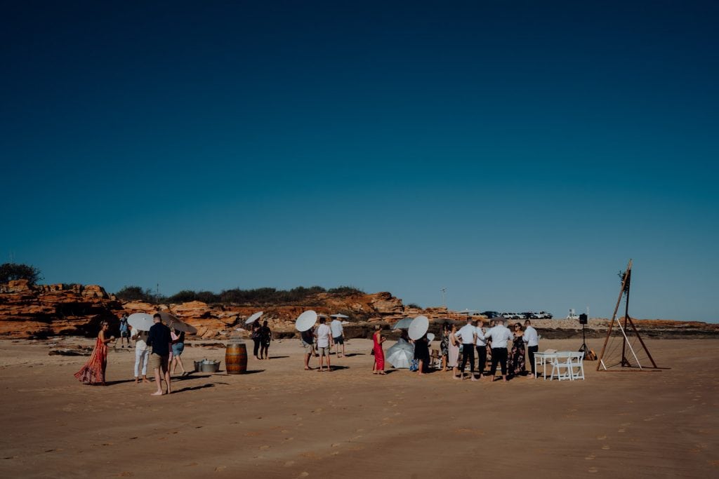 relaxed beach wedding at Entrance Point