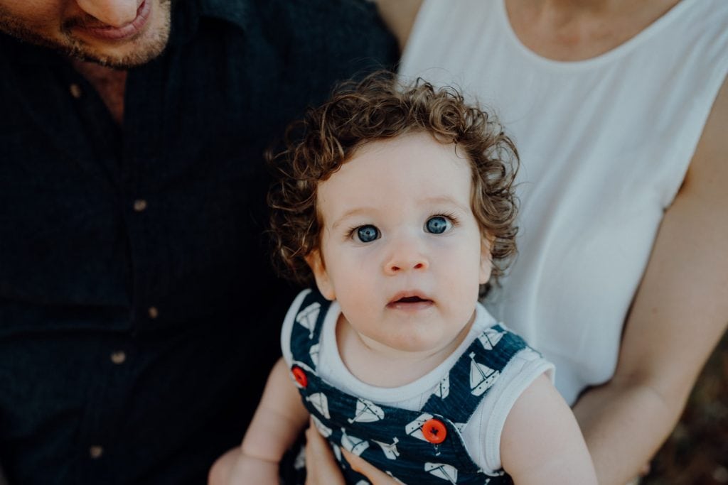 close up of little boy looking at the camera during Broome Family Photographer session