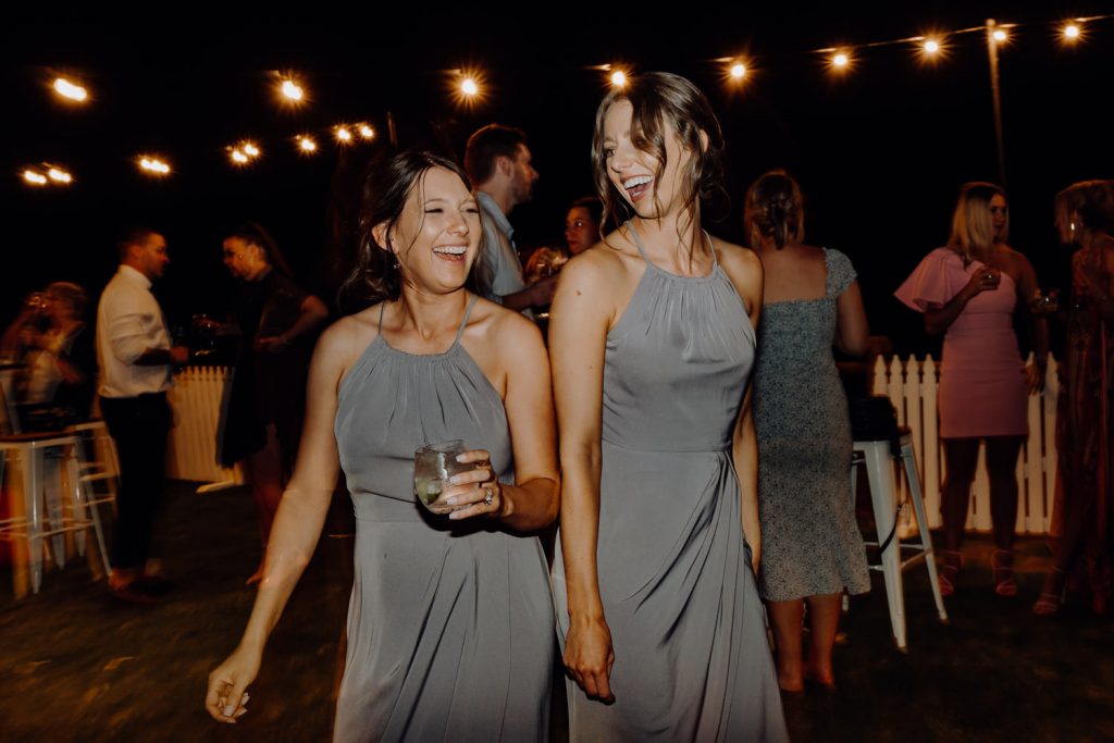 wedding guests dancing at relaxed beach wedding reception in Broome
